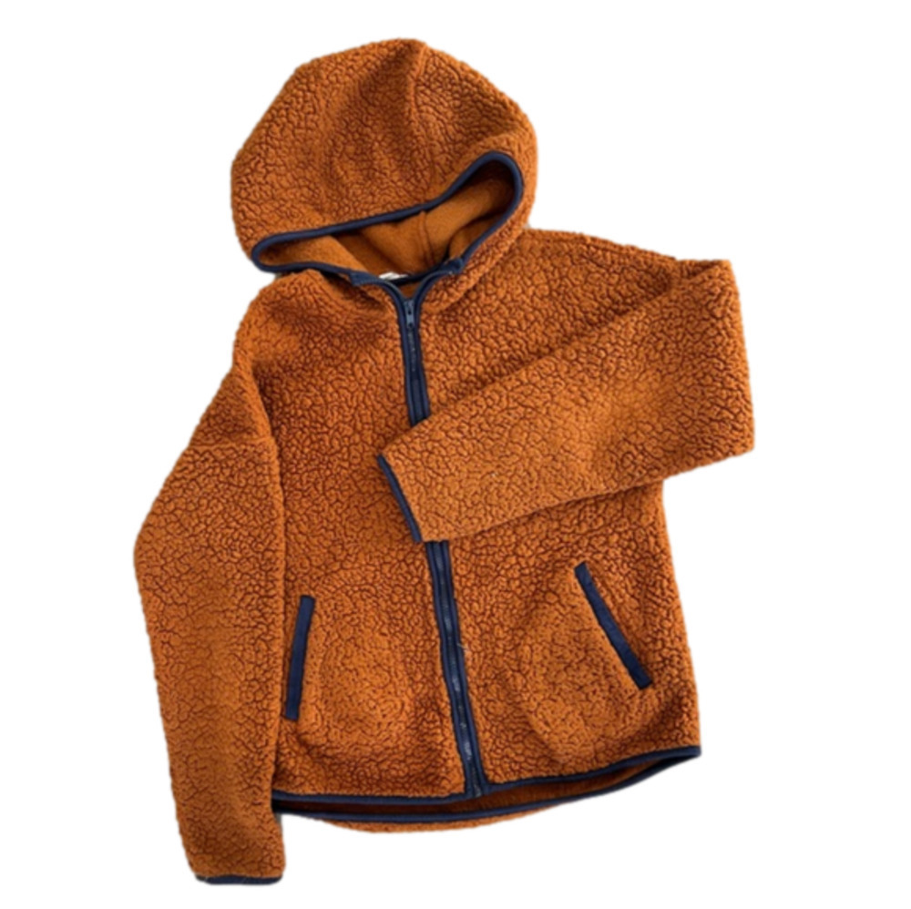 MINE Burnt Orange Zip up Hoody w/ Blue Piping Size Small